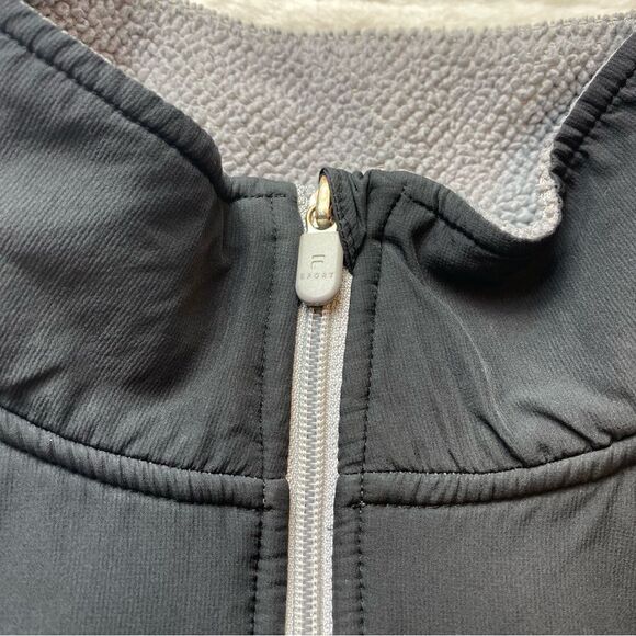Fila Front Zip Textured Fleece Black and Gray Jacket Size XL - Picture 7 of 12